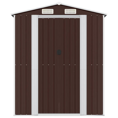 Garden Shed Dark Brown 192x689x223 cm Galvanised Steel