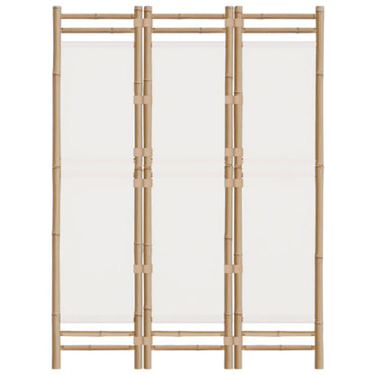 Folding 3-Panel Room Divider 120 cm Bamboo and Canvas
