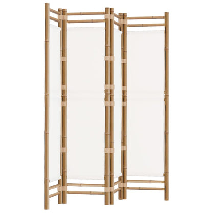 Folding 4-Panel Room Divider 160 cm Bamboo and Canvas