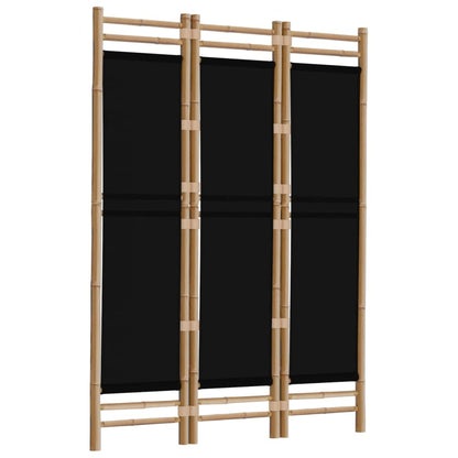 Folding 3-Panel Room Divider 120 cm Bamboo and Canvas