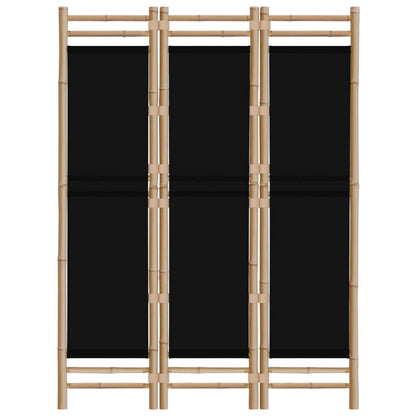 Folding 3-Panel Room Divider 120 cm Bamboo and Canvas