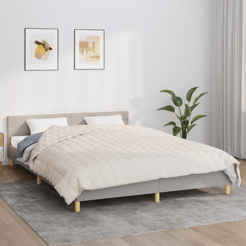 Weighted Blanket Light Cream 200x200 cm 13 kg Fabric