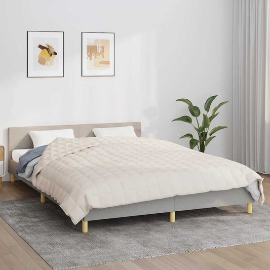 Weighted Blanket Light Cream 220x235 cm King 15 kg Fabric