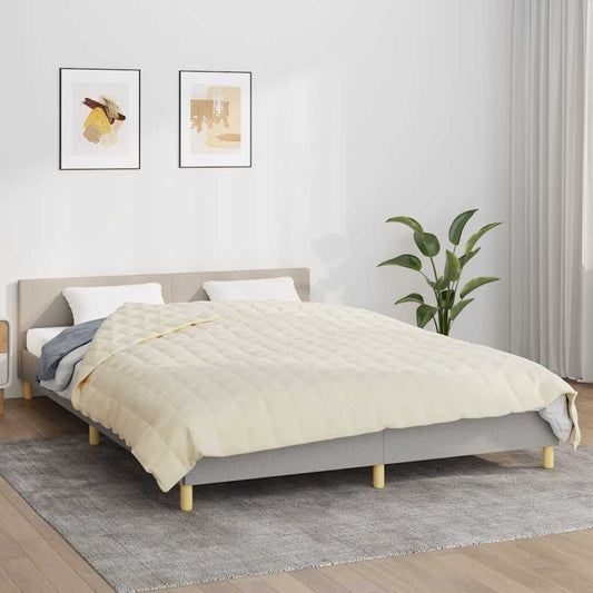 Weighted Blanket Light Cream 200x200 cm 9 kg Fabric