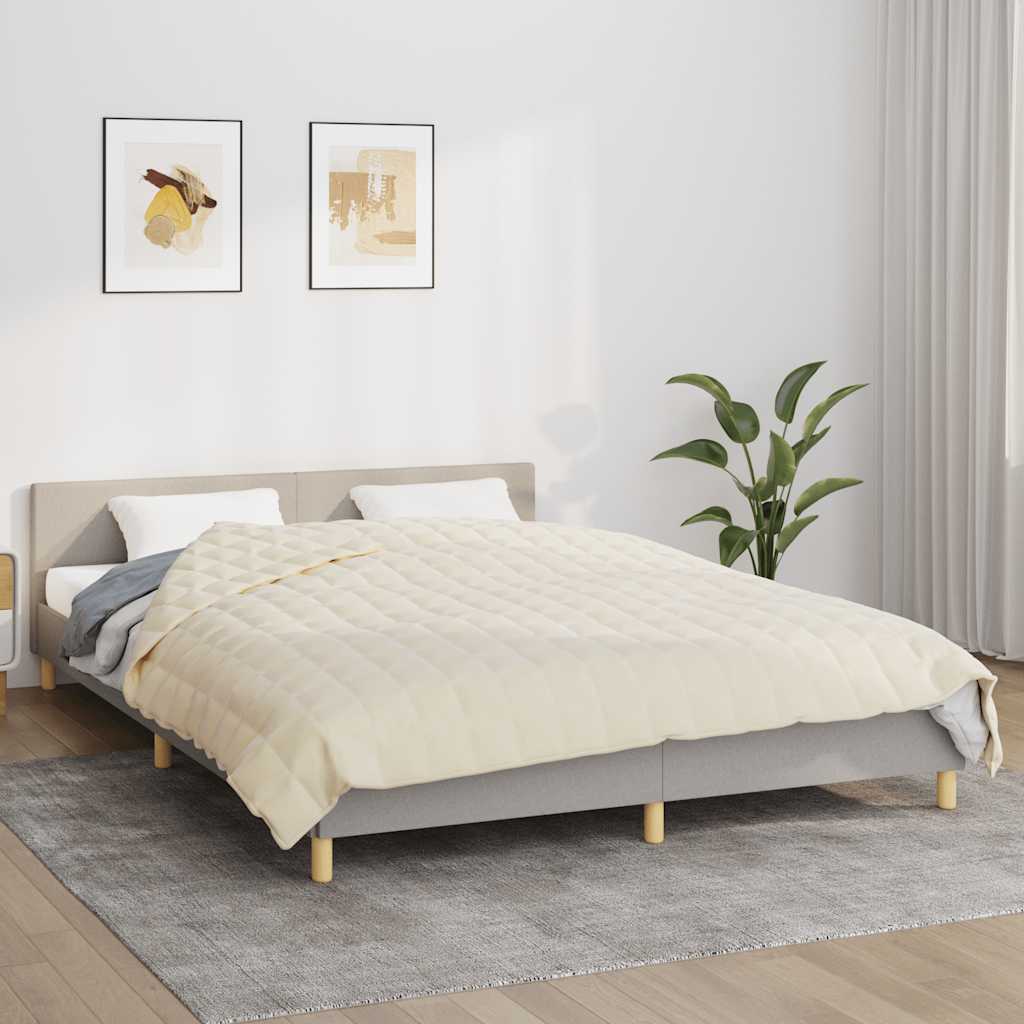 Weighted Blanket Light Cream 200x200 cm 13 kg Fabric