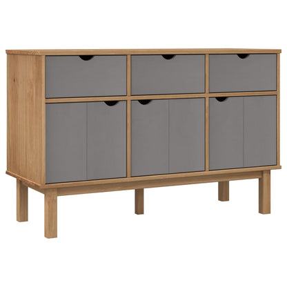 Sideboard "OTTA" Brown and Grey 114x43x73,5 cm Solid Wood Pine