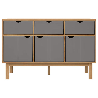 Sideboard "OTTA" Brown and Grey 114x43x73,5 cm Solid Wood Pine