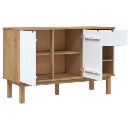 Sideboard "OTTA" Brown and White 114x43x73,5 cm Solid Wood Pine