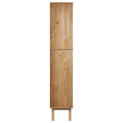 Bookcase "OTTA" with 2 Drawers Brown Solid Wood Pine
