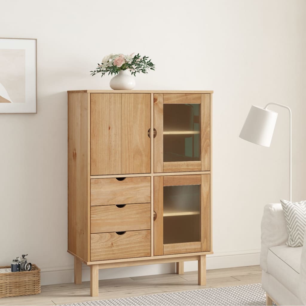 Highboard "OTTA" 85x43x125 cm Solid Wood Pine