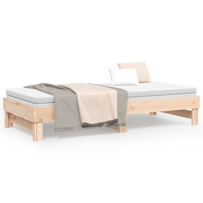 Pull-out Day Bed without Mattress 2x(90x200) cm Solid Wood Pine