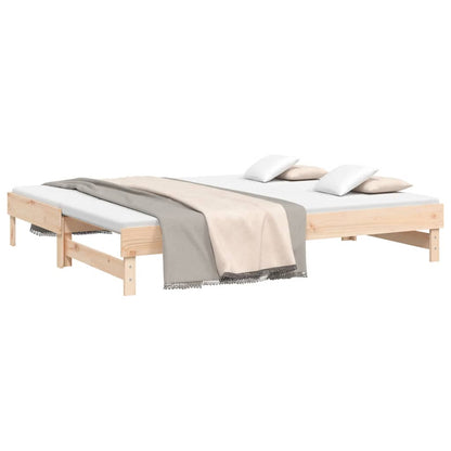 Pull-out Day Bed without Mattress 2x(80x200) cm Solid Wood Pine