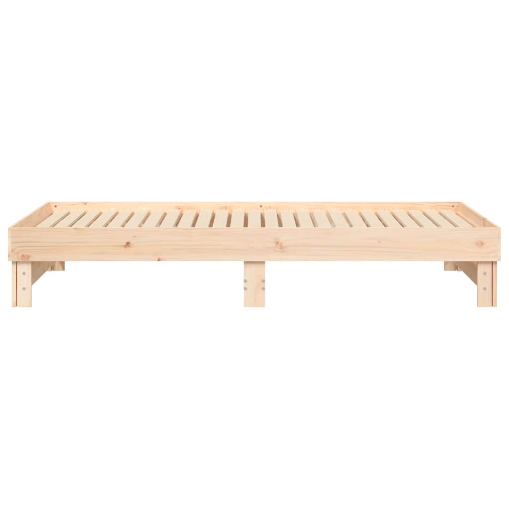 Pull-out Day Bed without Mattress 2x(80x200) cm Solid Wood Pine