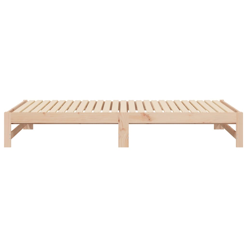 Day Bed | Natural Wood | Solid Pine Wood | Standard Double | Pull-Out