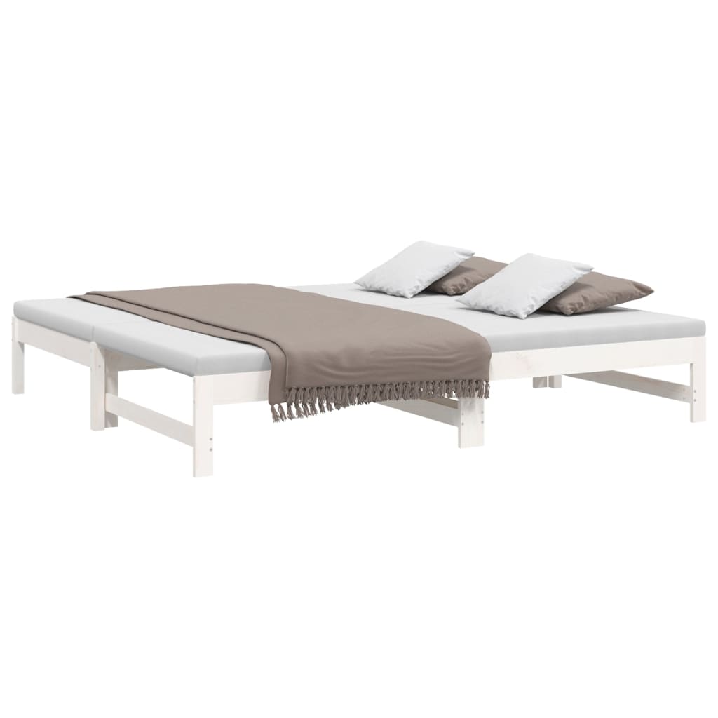Day Bed | White | Solid pinewood | 2x | Extendable | Day Bed