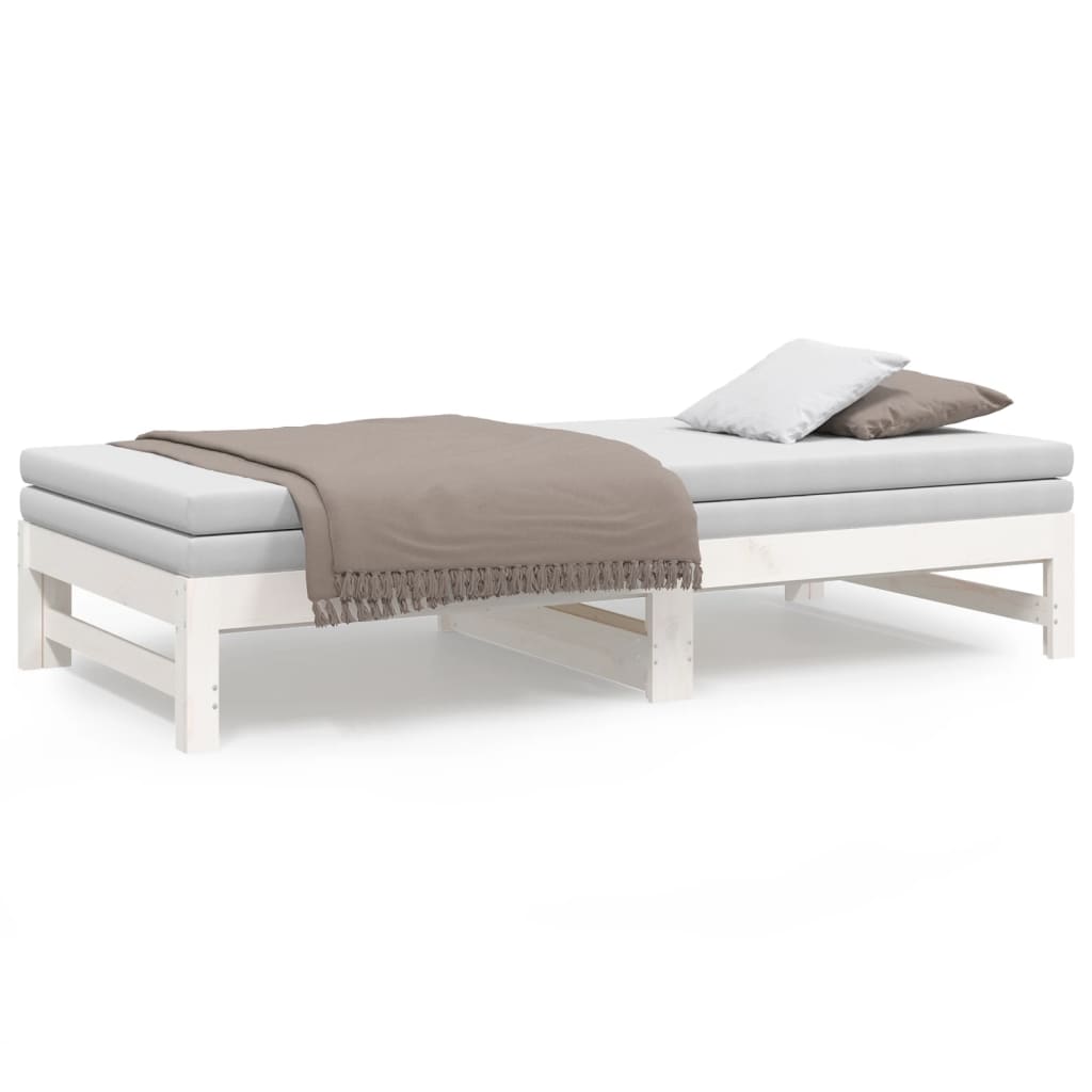 Day Bed | White | Solid pinewood | 2x | Extendable | Day Bed
