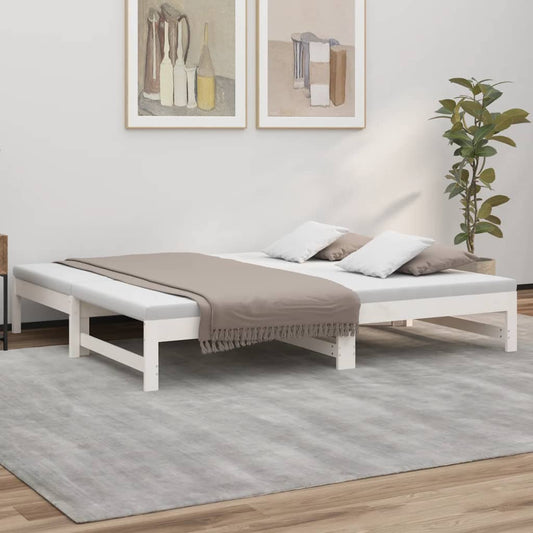 Day Bed | White | Solid pinewood | 2x | Extendable | Day Bed