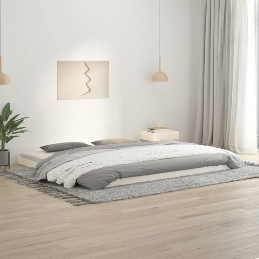 Bed Frame | White | Solid pine wood, Plywood | Double | Durable