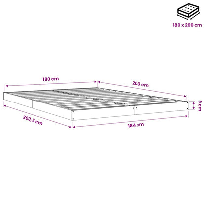 Bed Frame without Mattress 180x200 cm Solid Wood Pine