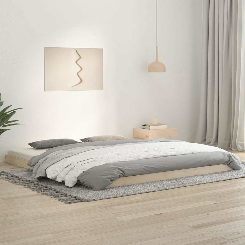Bed Frame without Mattress 180x200 cm Solid Wood Pine