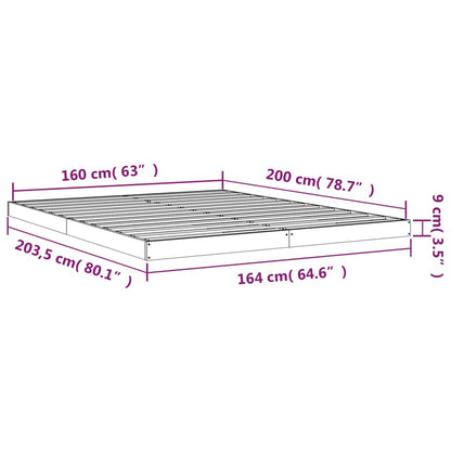 Bed Frame | Natural pine | Solid pine wood and plywood | Standard Double