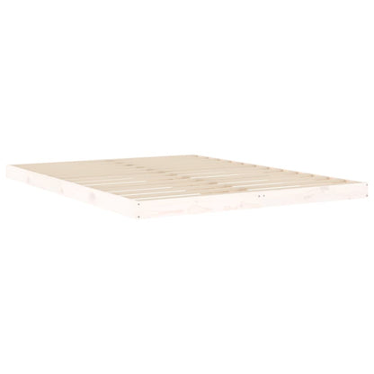 Bed Frame without Mattress White 150x200 cm King Size  Solid Wood Pine