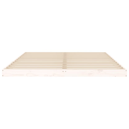 Bed Frame without Mattress White 150x200 cm King Size  Solid Wood Pine