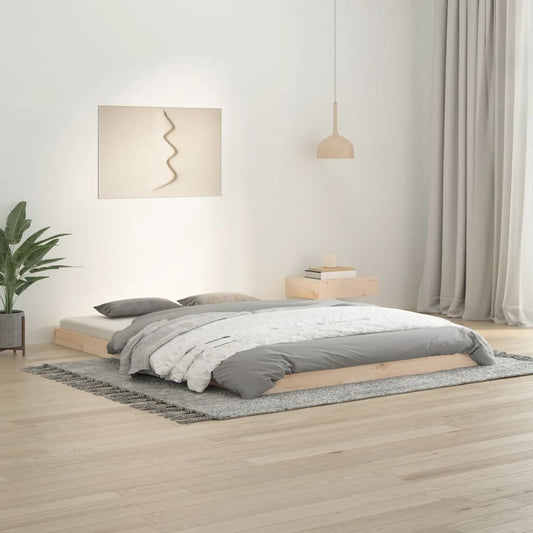 Bed Frame | Natural Wood | Solid pinewood | Double | Light Weight