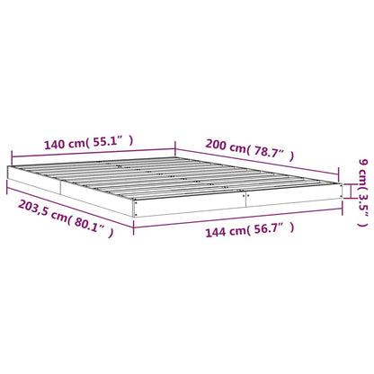 Bed Frame | White | Solid pine wood and plywood | Double | Durable