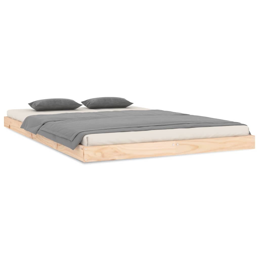 Bed Frame | Natural Pine | Solid pine wood, Plywood slats | Double