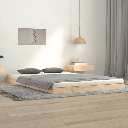 Bed Frame | Natural Pine | Solid pine wood, Plywood slats | Double