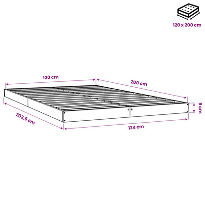Bed Frame without Mattress 120x200 cm Solid Wood Pine