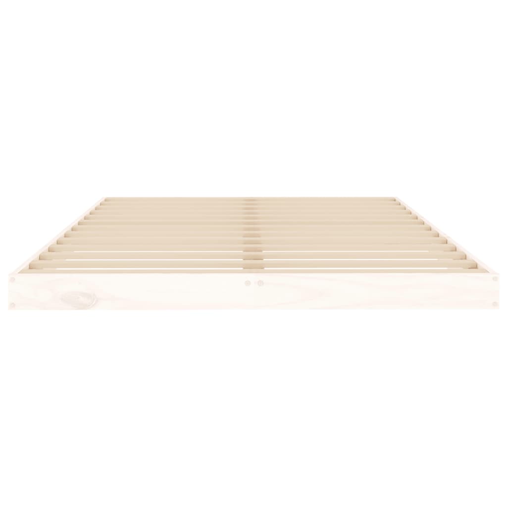 Bed Frame without Mattress White 120x200 cm Solid Wood Pine
