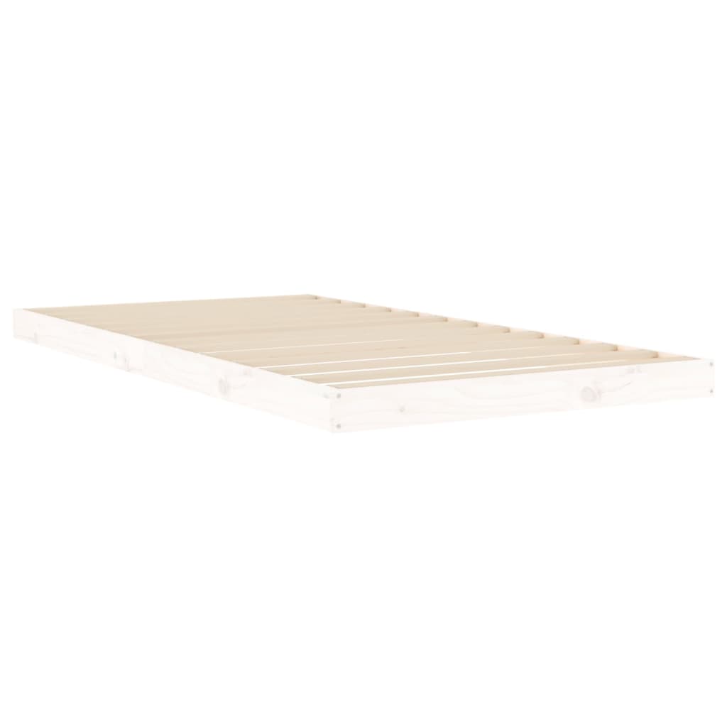 Bed Frame | White | Solid Pine Wood | Single | Durable | Bed Frame