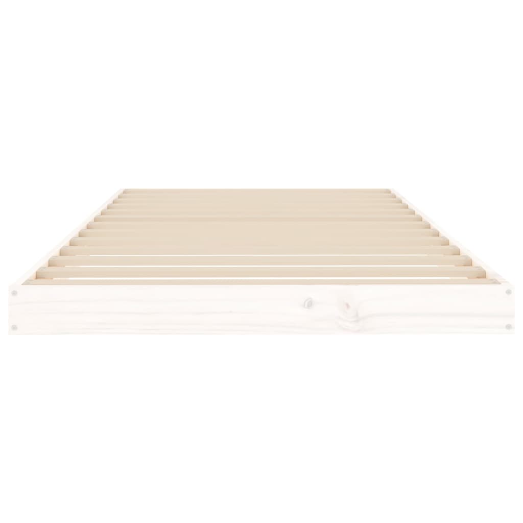 Bed Frame without Mattress White 90x200 cm Solid Wood Pine