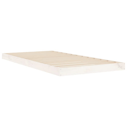 Bed Frame without Mattress White 90x190 cm Single Single Solid Wood Pine