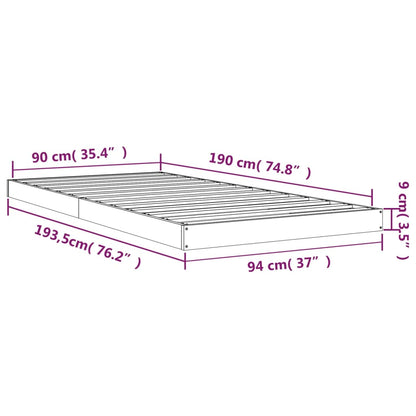 Bed Frame without Mattress White 90x190 cm Single Single Solid Wood Pine