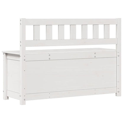 Bench White 110x41x76.5 cm Solid Wood Pine