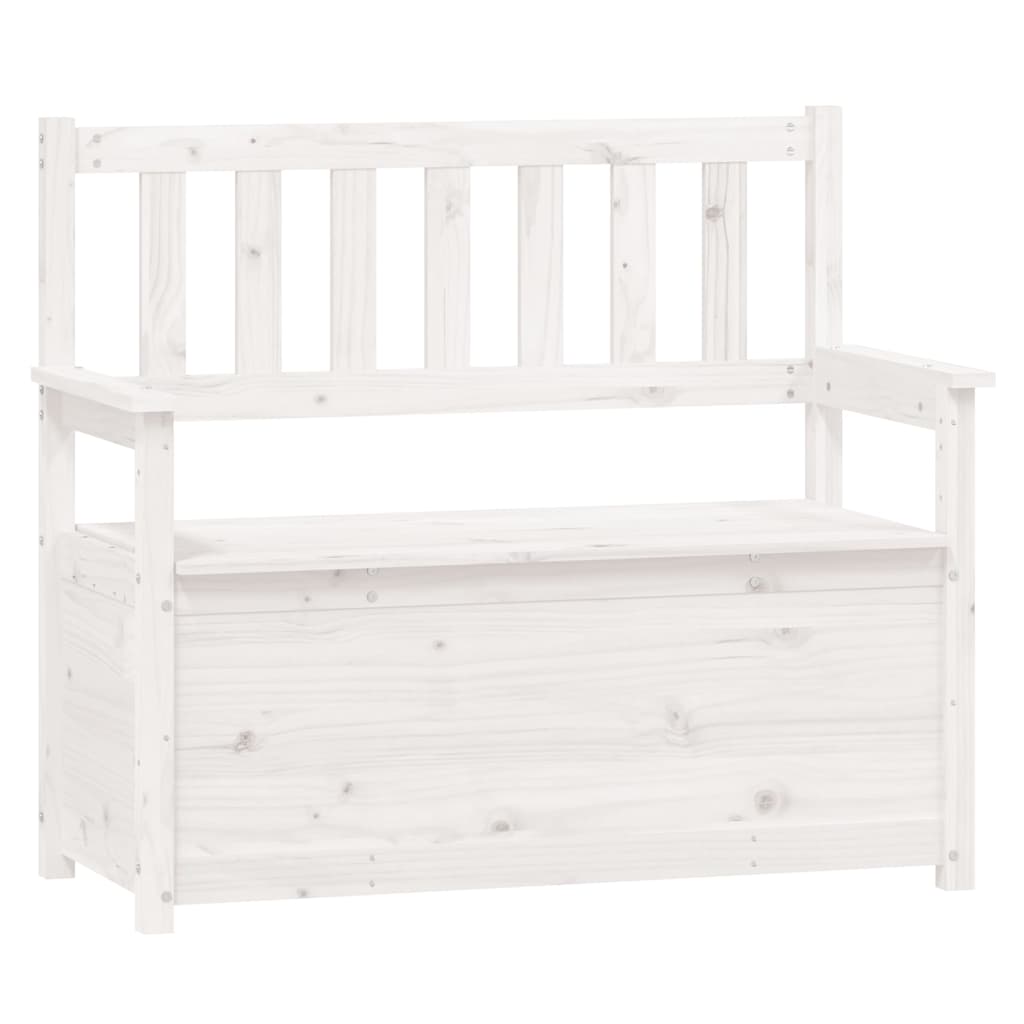 Bench White 112,5x51,5x96,5 cm Solid Wood Pine