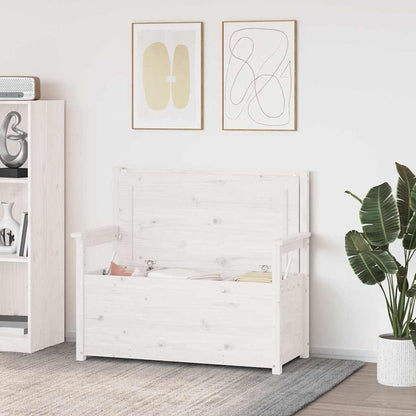 Bench White 112,5x51,5x96,5 cm Solid Wood Pine