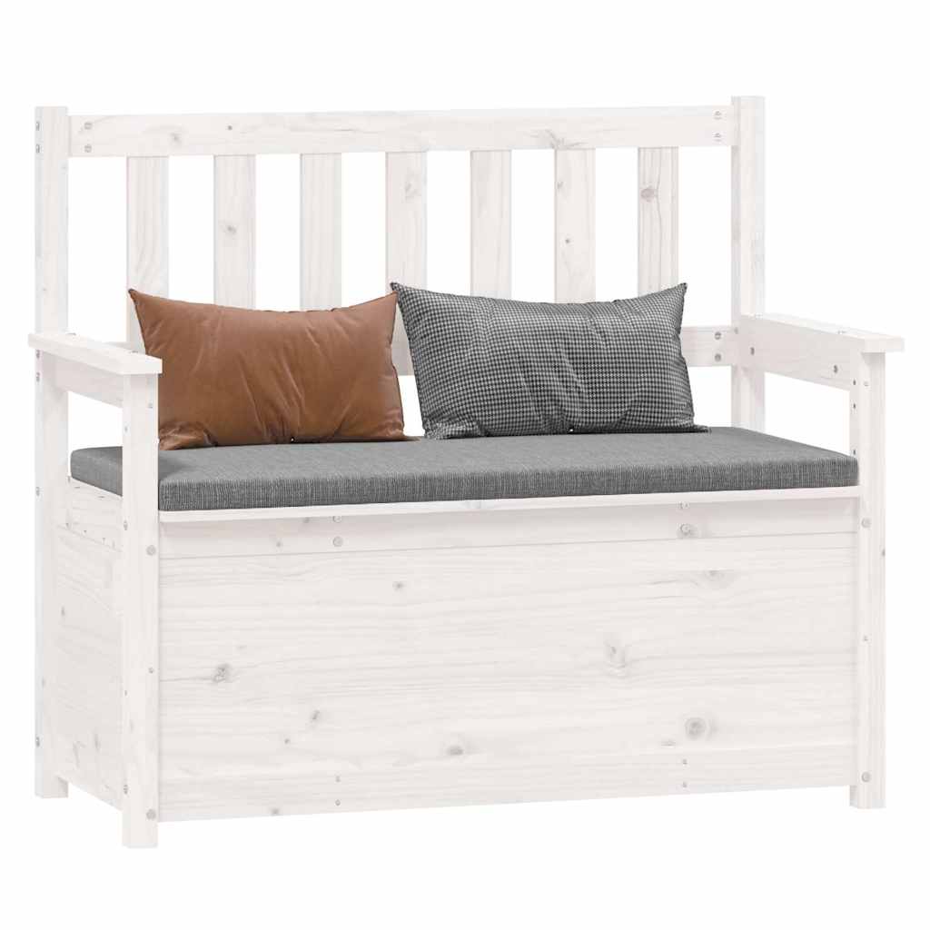 Bench White 112,5x51,5x96,5 cm Solid Wood Pine