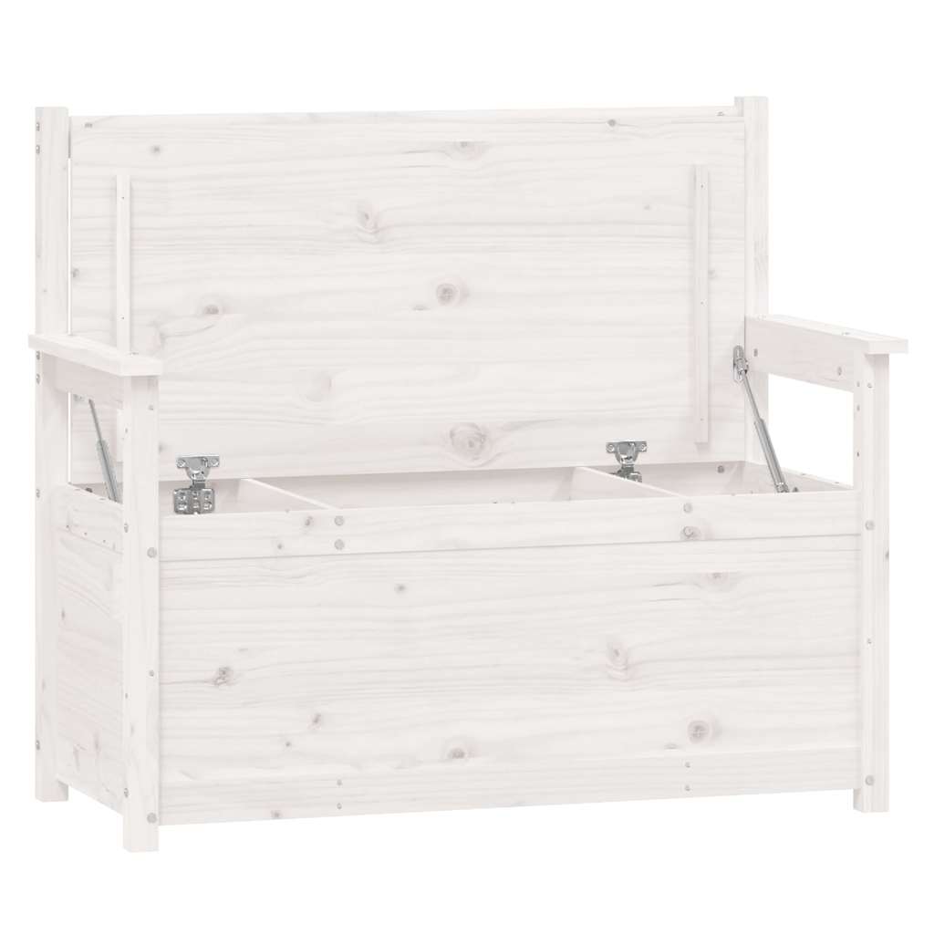 Bench White 112,5x51,5x96,5 cm Solid Wood Pine