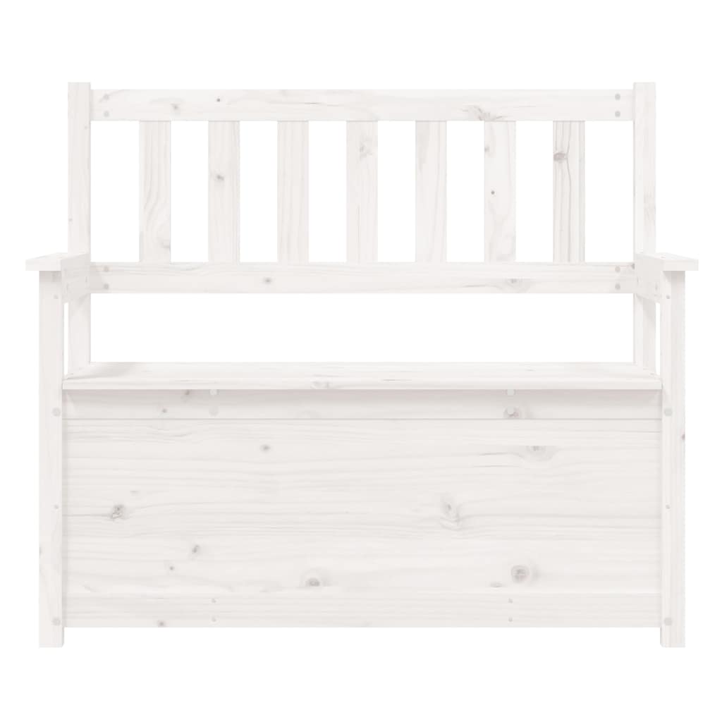 Bench White 112,5x51,5x96,5 cm Solid Wood Pine