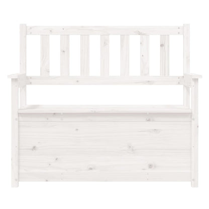 Bench White 112,5x51,5x96,5 cm Solid Wood Pine