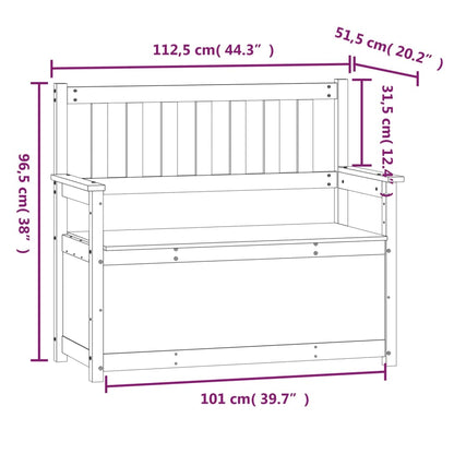 Bench White 112.5x51.5x96.5 cm Solid Wood Pine