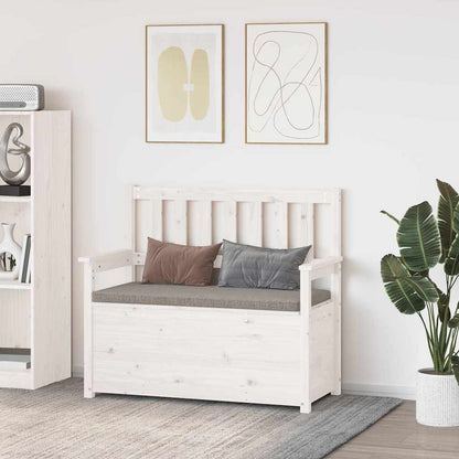 Bench White 112,5x51,5x96,5 cm Solid Wood Pine
