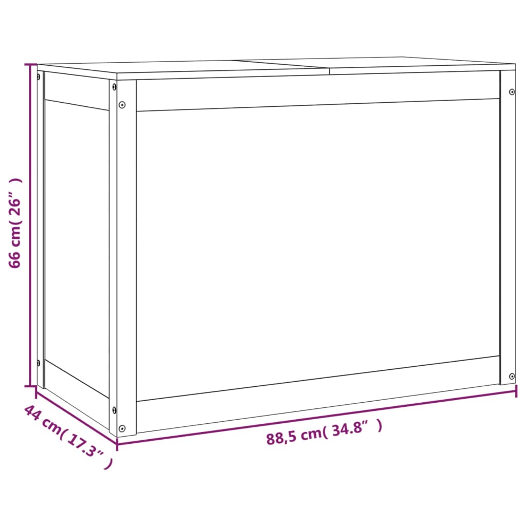 Laundry Box Honey Brown 88.5x44x66 cm Solid Wood Pine