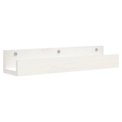 Wall Shelves 2 pcs White 50x12x9 cm Solid Wood Pine