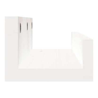 Wall Shelves 2 pcs White 50x12x9 cm Solid Wood Pine
