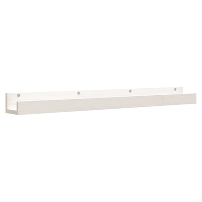 Wall Shelves 2 pcs White 110x12x9 cm Solid Wood Pine